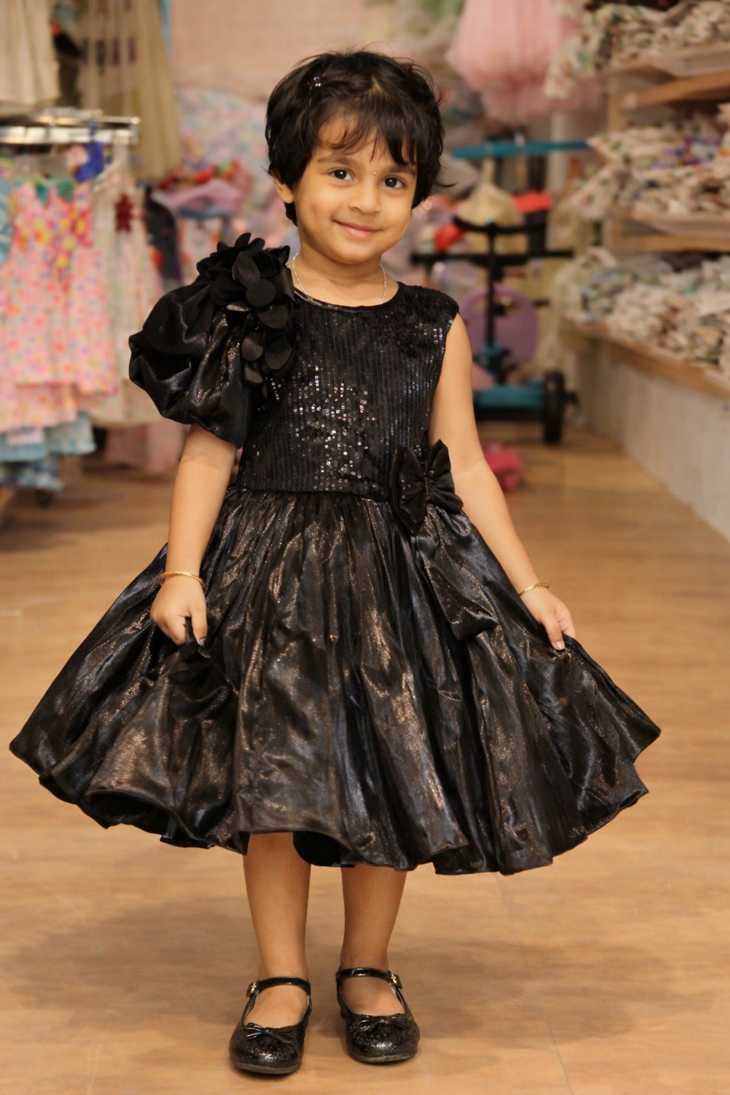 Black Shimmer Party Dress