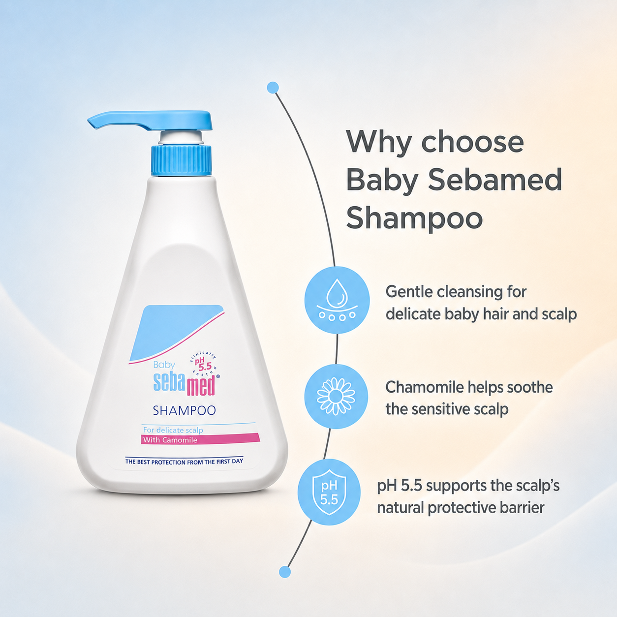 Baby Sebamed Shampoo with Chamomile – 500 ml