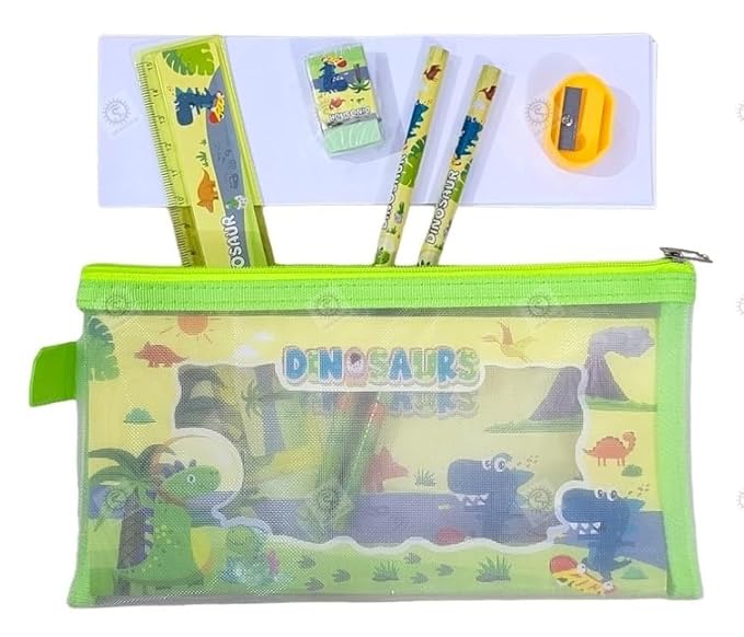 Kids Cartoon Mesh Pencil Pouch