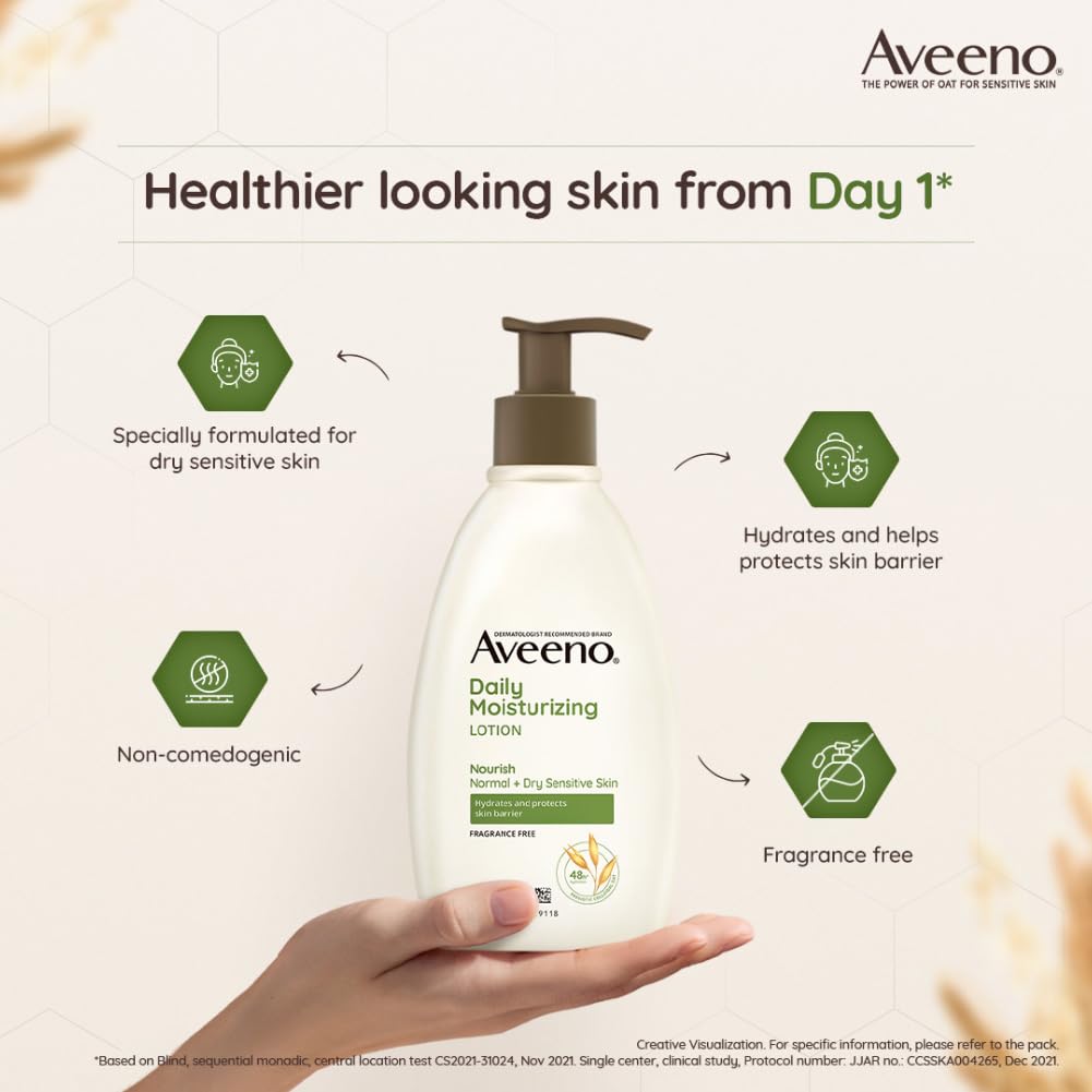 Aveeno Daily Moisturising Body Lotion for Sensitive Dry Skin 354ml - Mamadada