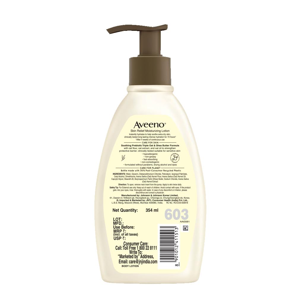 Aveeno Skin Relief 24H Moisturising Lotion for Very Dry Skin 354ml