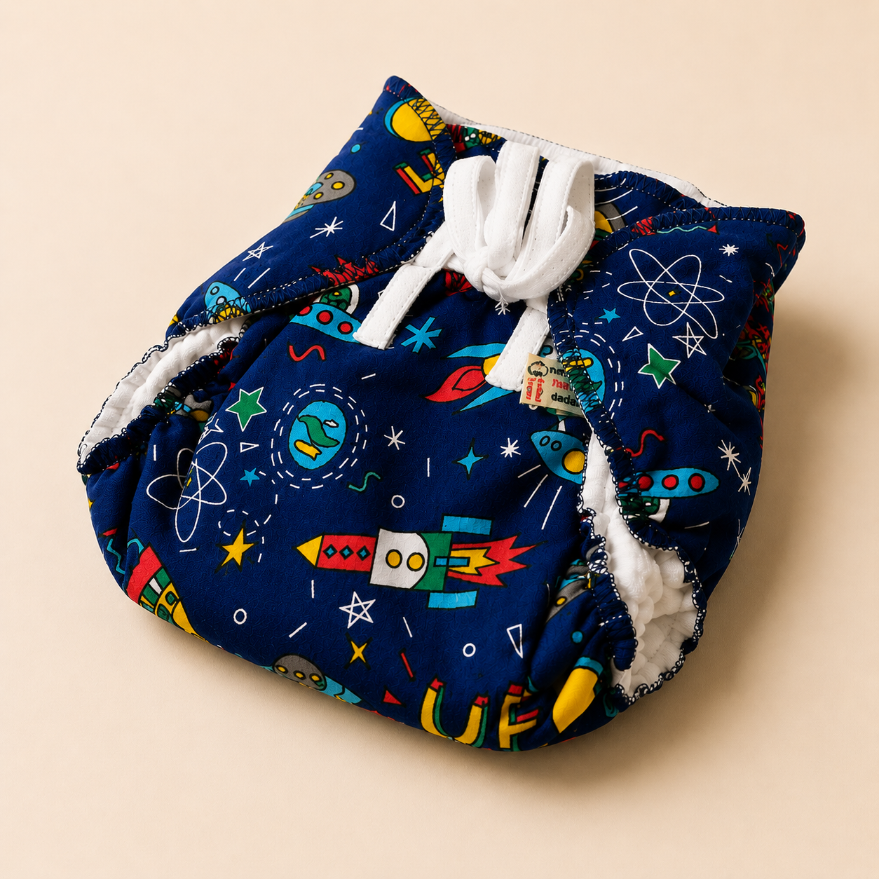 Premium Muslin Organic Cotton Knot Padded Nappy for Newborn Babies (0-3 Months)  Soft, Absorbent & Reusable