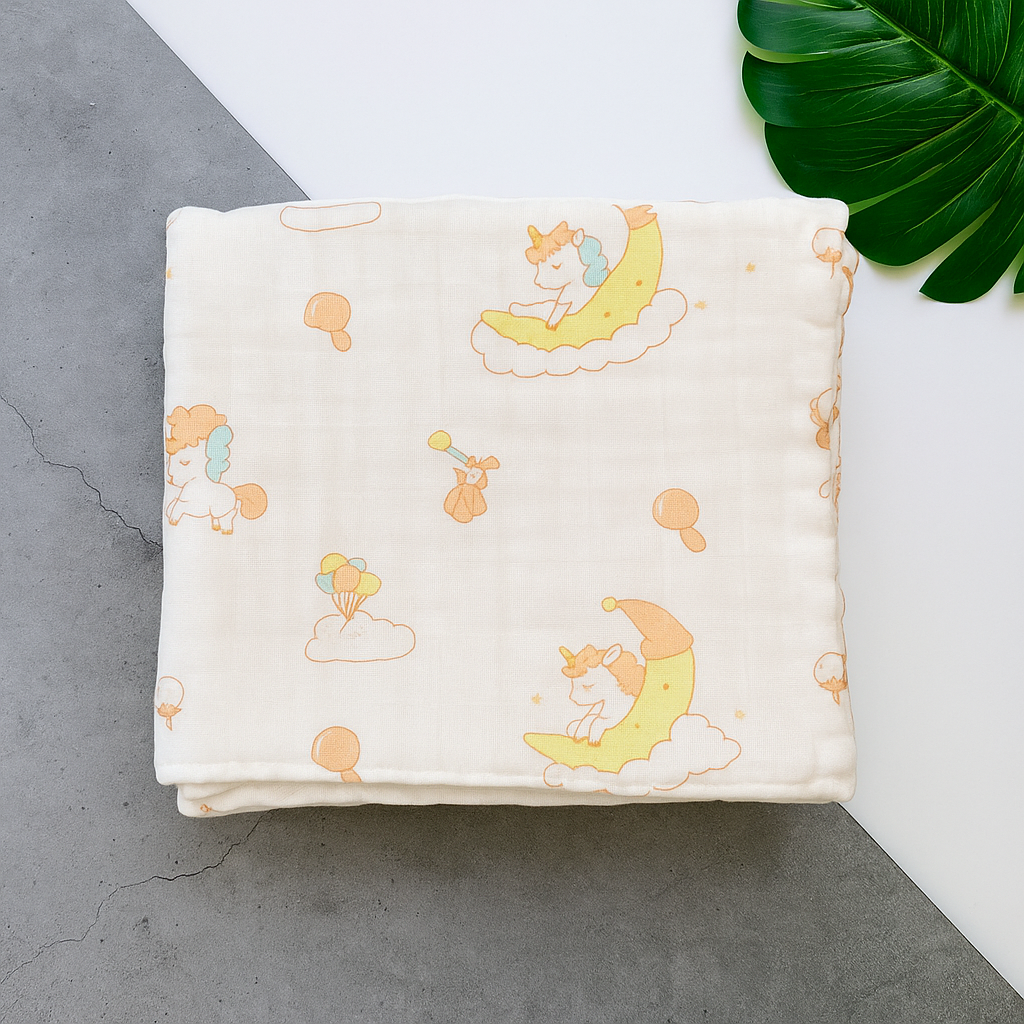 Dreamy Unicorn Muslin Bath Towel