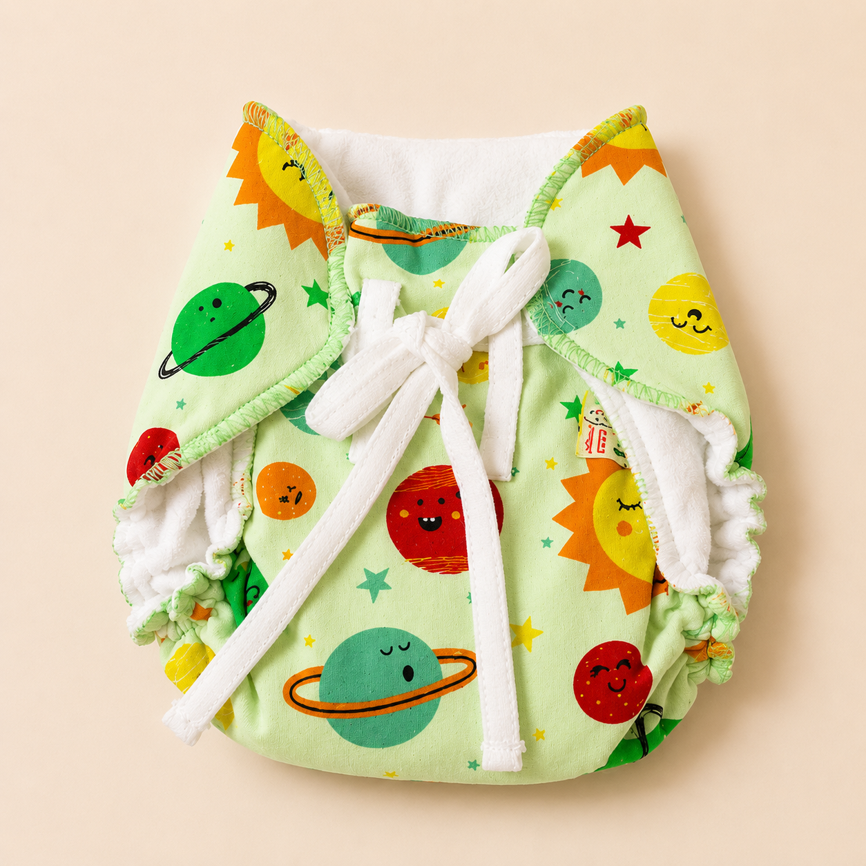 Premium Muslin Organic Cotton Knot Padded Nappy for Newborn Babies (0-3 Months)  Soft, Absorbent & Reusable