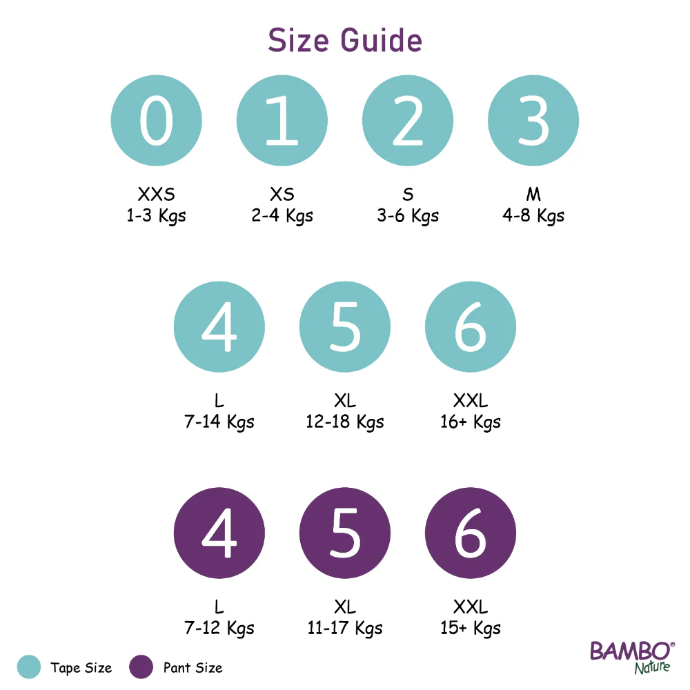 Bambo Nature Premium Baby Tape Diapers for Babies, Large Size (7-14 Kgs) - Mamadada