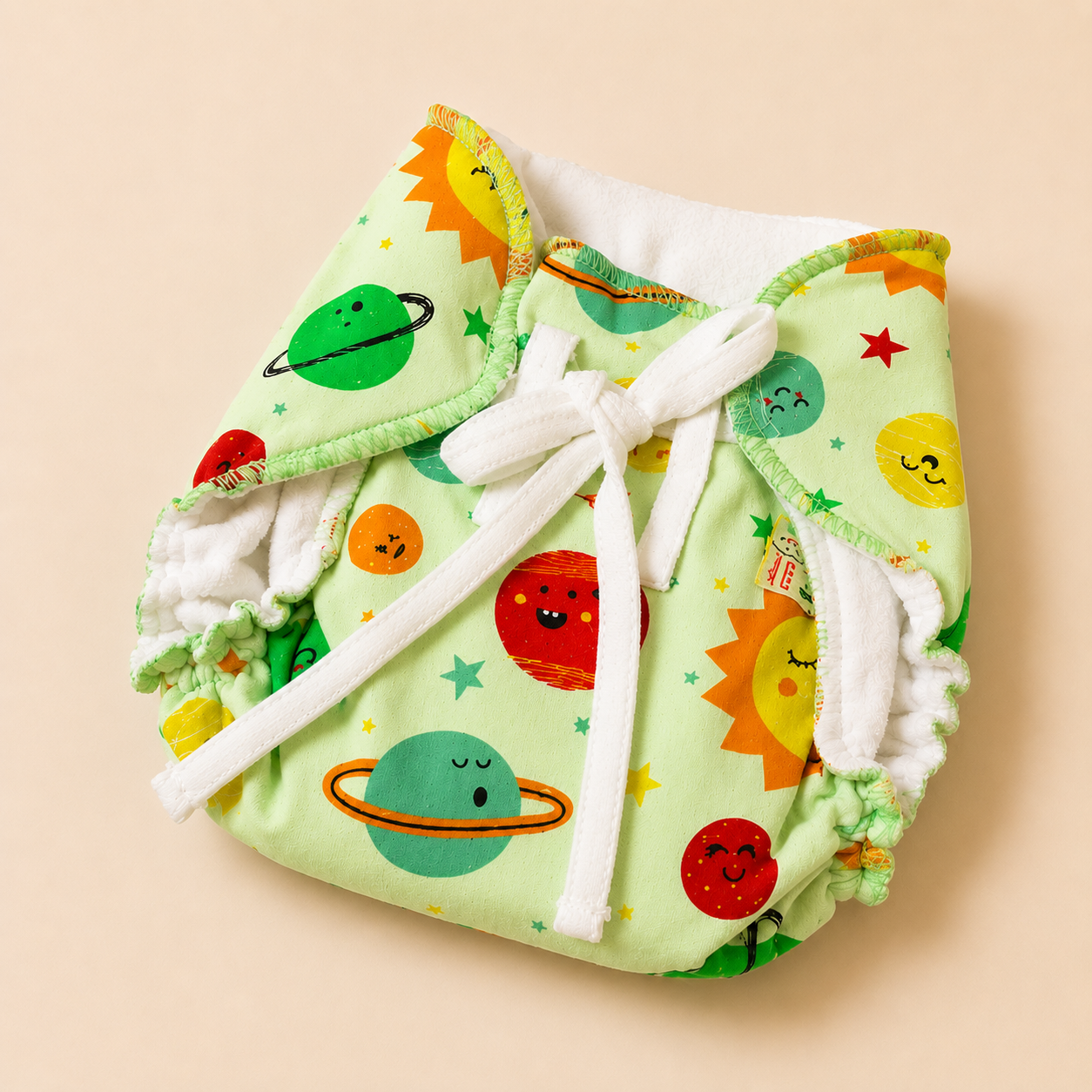 Premium Muslin Organic Cotton Knot Padded Nappy for Newborn Babies (0-3 Months)  Soft, Absorbent & Reusable