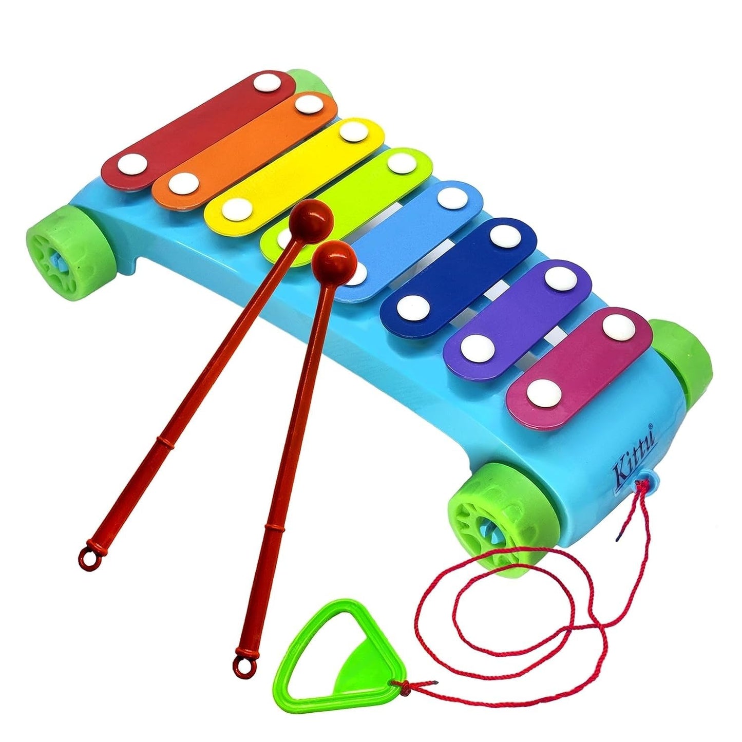 Pull-Along Xylophone Toy for Kids (8-Note Music Toy)