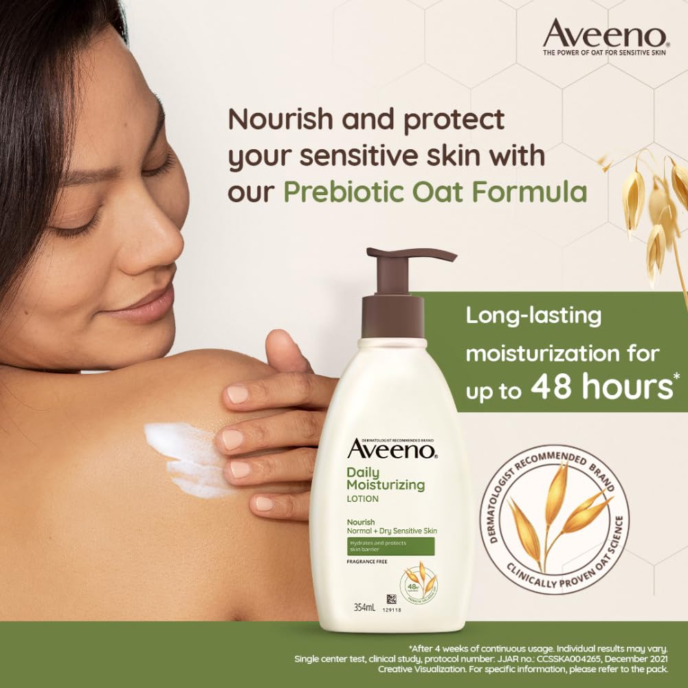 Aveeno Daily Moisturising Body Lotion for Sensitive Dry Skin 354ml - Mamadada