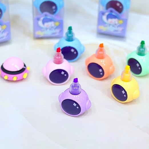 6-in-1 Astronaut Head Highlighters 🌈 | Space Fun Pack