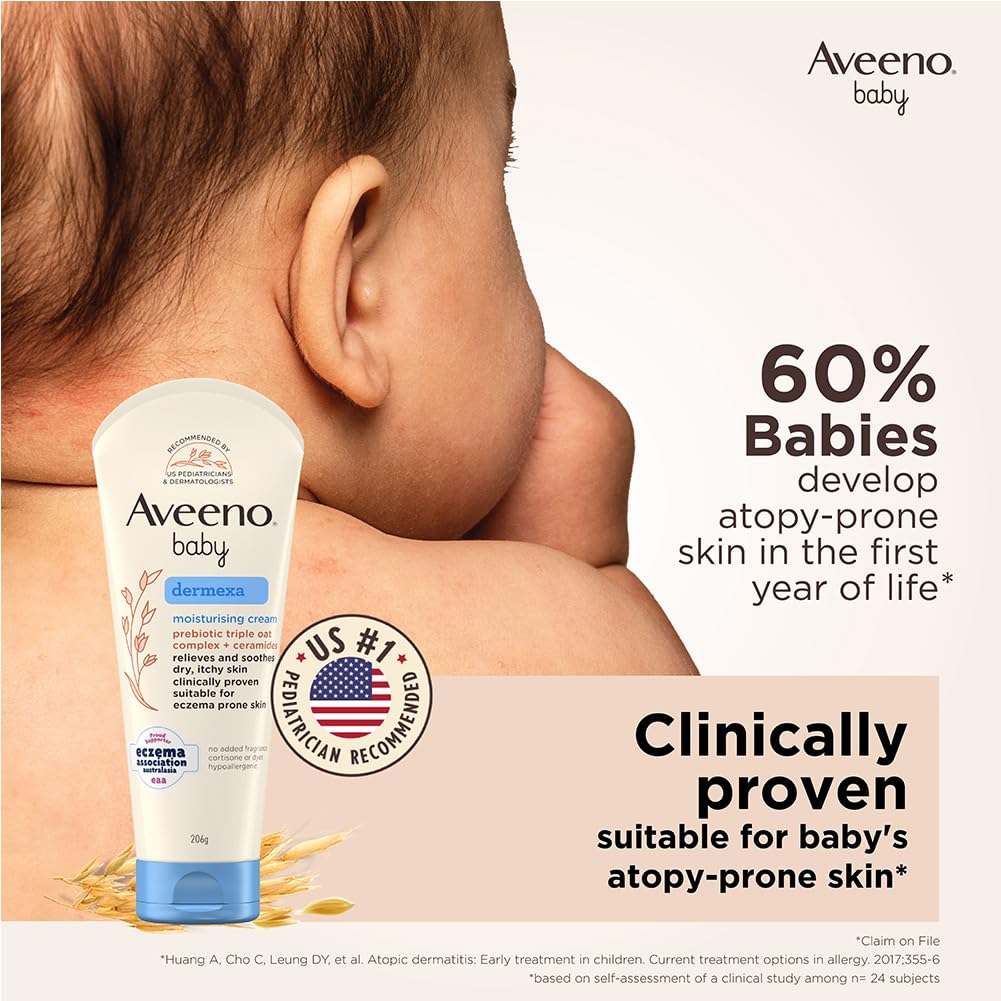 Aveeno Baby Dermexa Moisturising Cream for Dry & Itchy Skin 206g - Mamadada