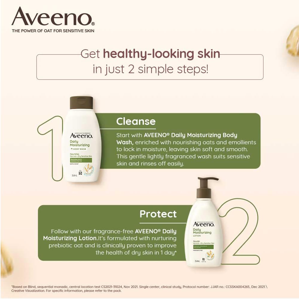 Aveeno Daily Moisturising Body Wash for Dry Skin 354ml - Mamadada
