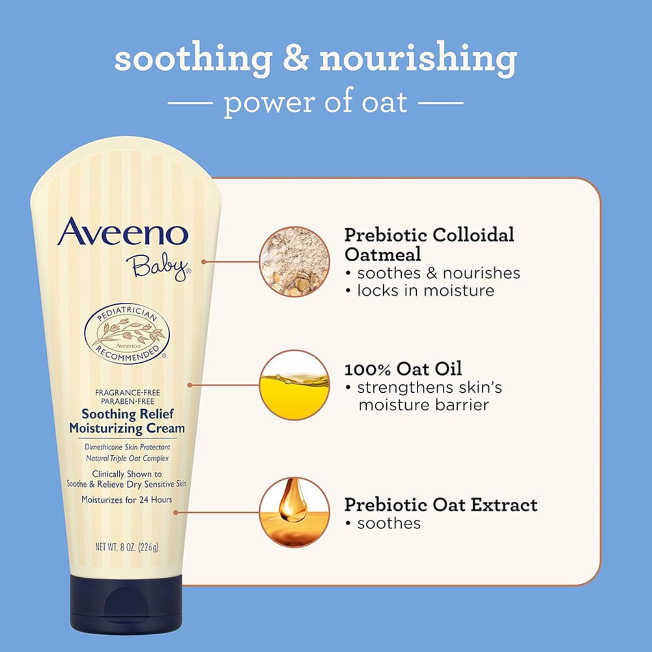 Aveeno Baby Soothing Relief Moisture Cream 227g - Mamadada