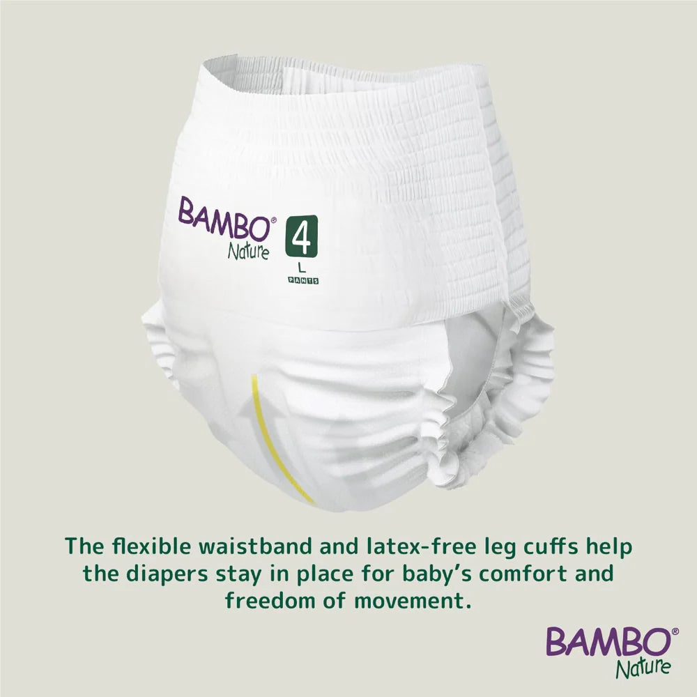 Bambo Nature Premium Baby Pants Diapers for Babies, Large Size (7-12 Kgs)