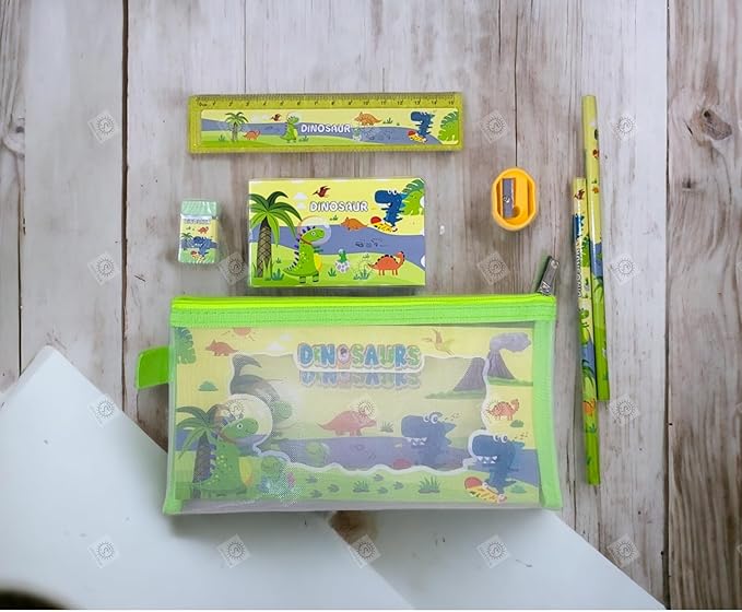 Kids Cartoon Mesh Pencil Pouch