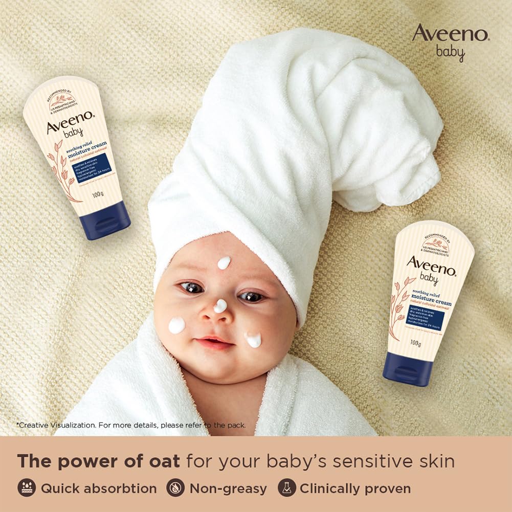 Aveeno Baby Soothing Relief Moisture Cream for Dry Skin 140g - Mamadada