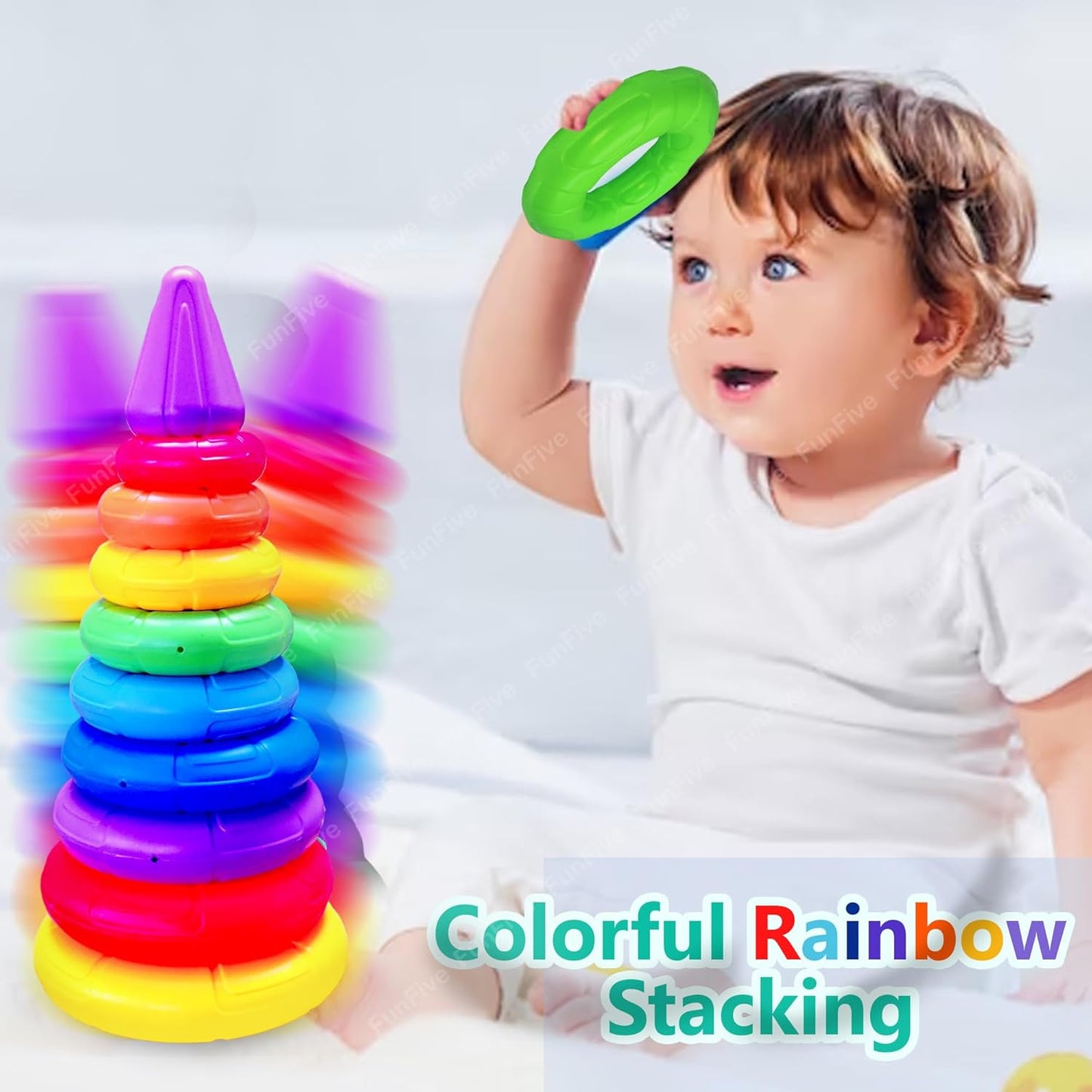 Rainbow Stacking Rings Toys for Kids