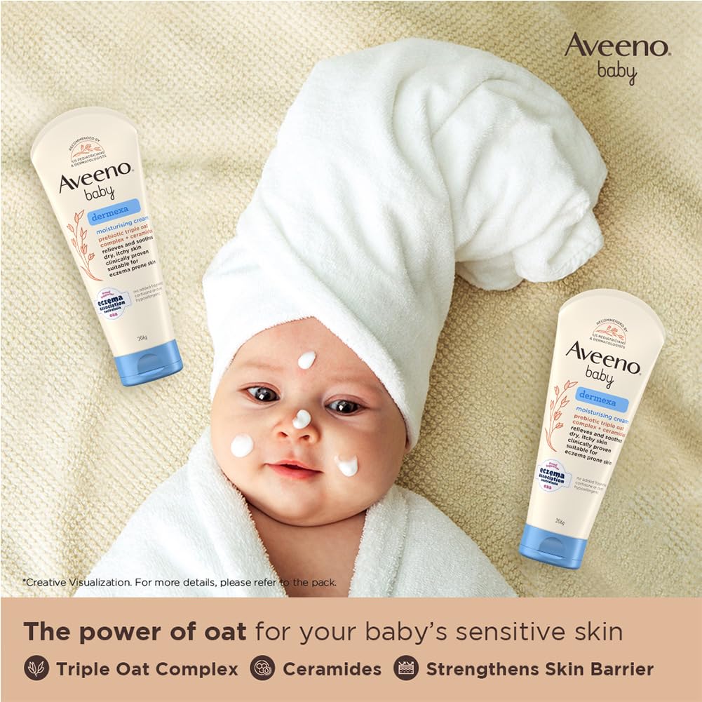 Aveeno Baby Dermexa Moisturising Cream for Dry & Itchy Skin 206g - Mamadada