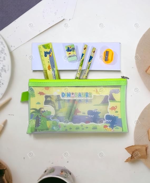 Kids Cartoon Mesh Pencil Pouch - Mamadada