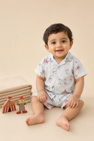 Boys’ Circus Print Shirt & Shorts Set