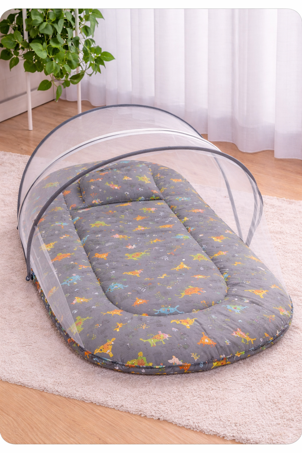 Baby Grey Mosquito Net Sleeping Bed