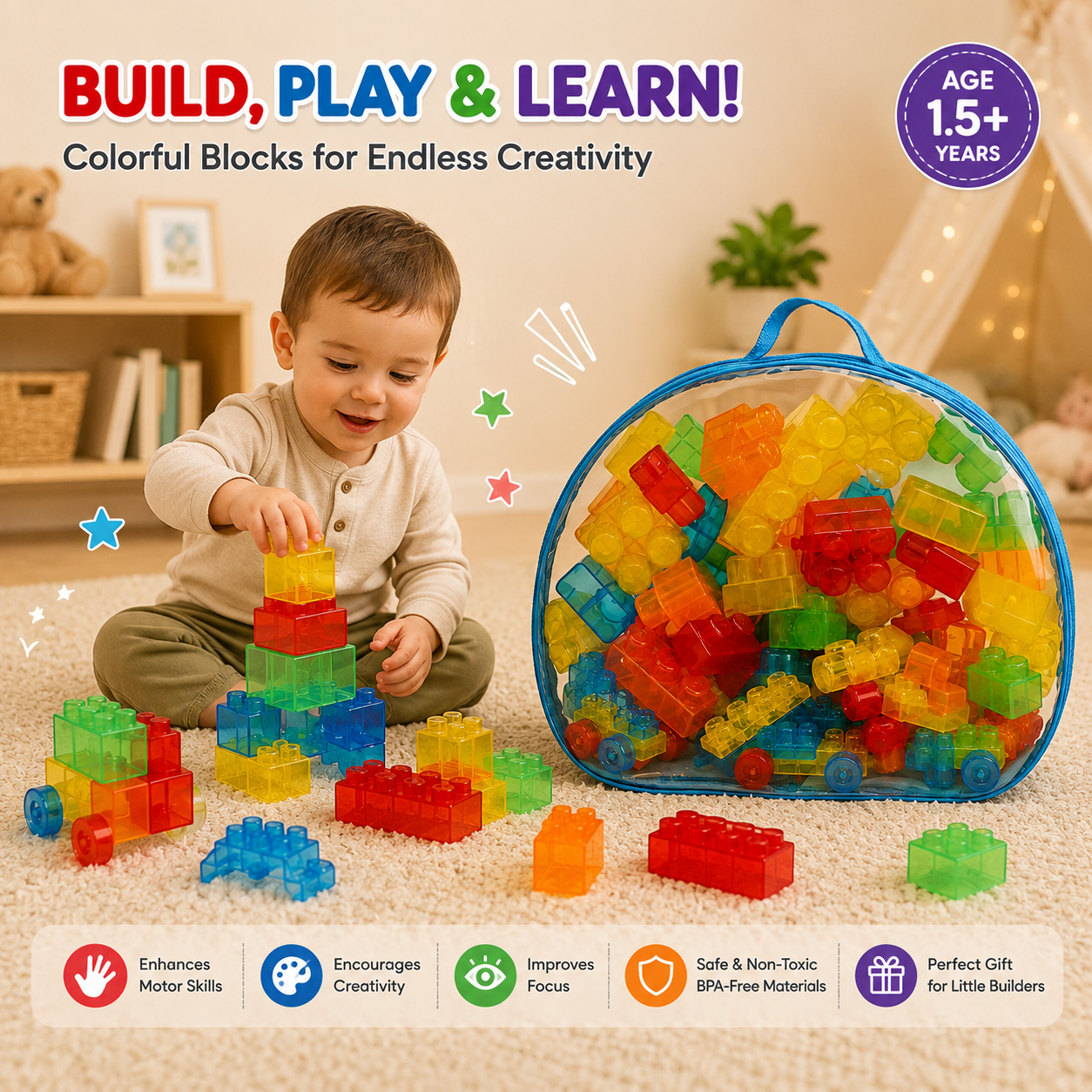 Jumbo Building Blocks Set for Kids