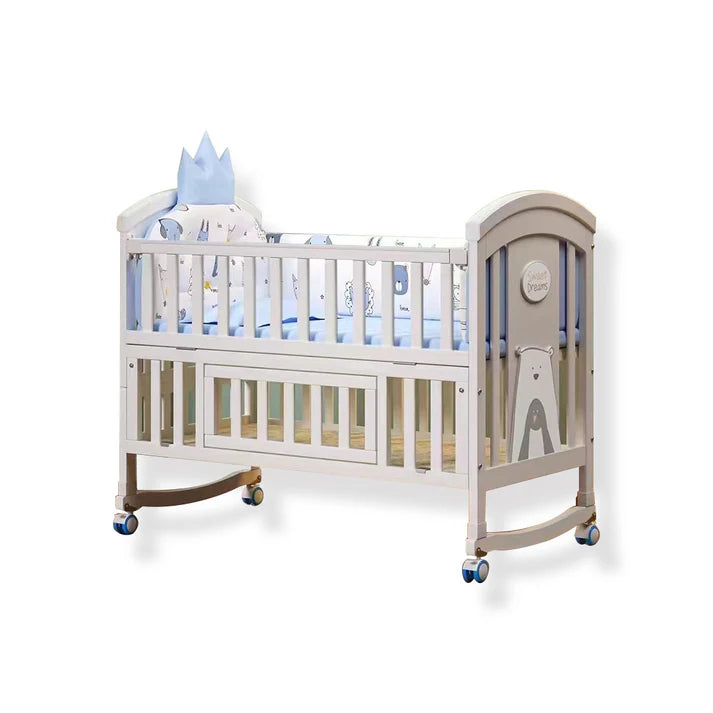 Classic Wooden Rocking Baby Cradle