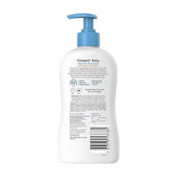 Cetaphil Baby Calendula400Ml Shampoo for Babies & Kids - Mamadada