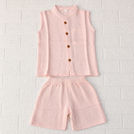 Blush Pink Muslin Boys Co-ord Set