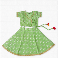 Pastel Green Floral Print Traditional Lehenga Choli Set