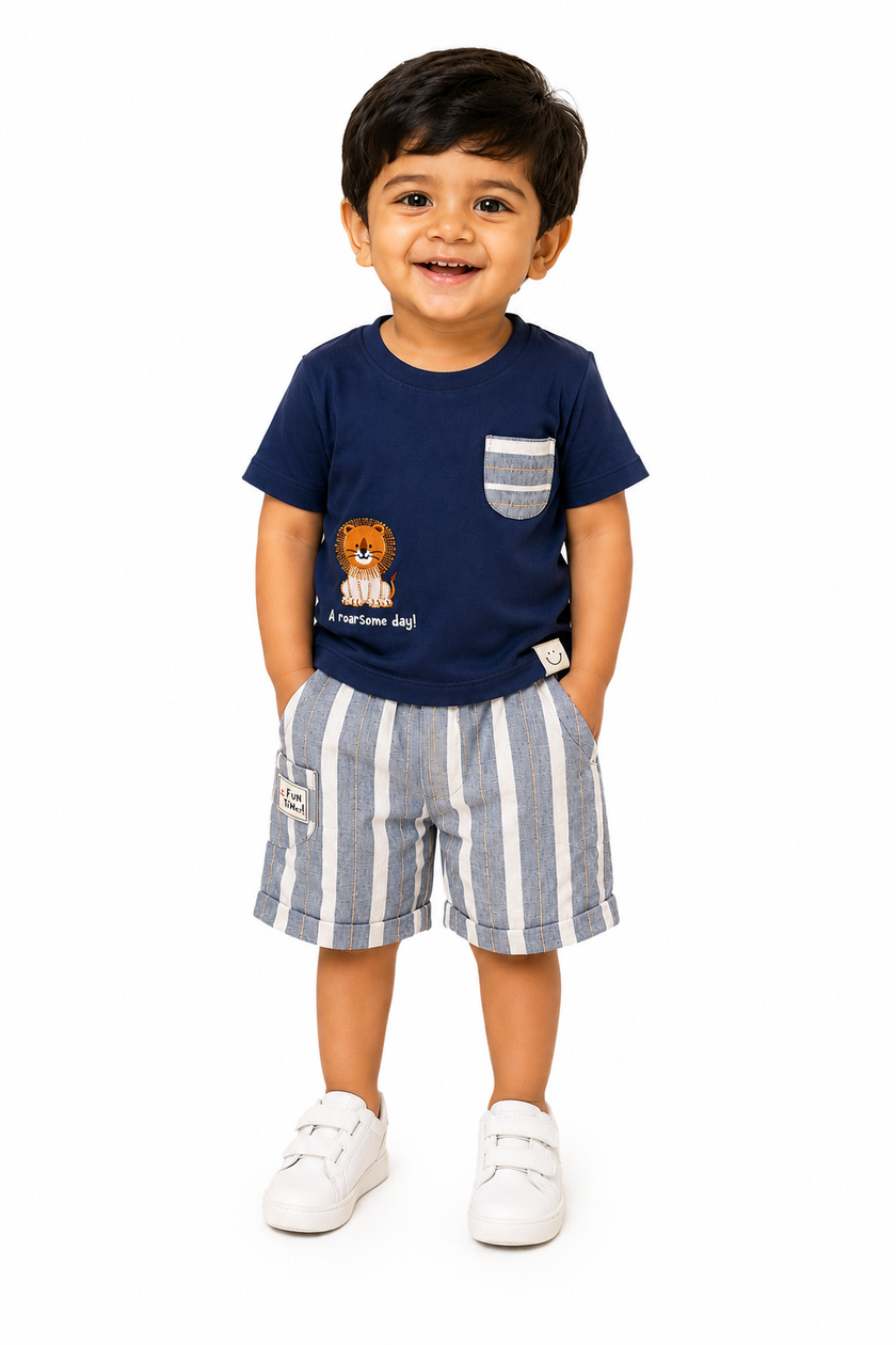 Navy Blue Lion Co-Ord Set