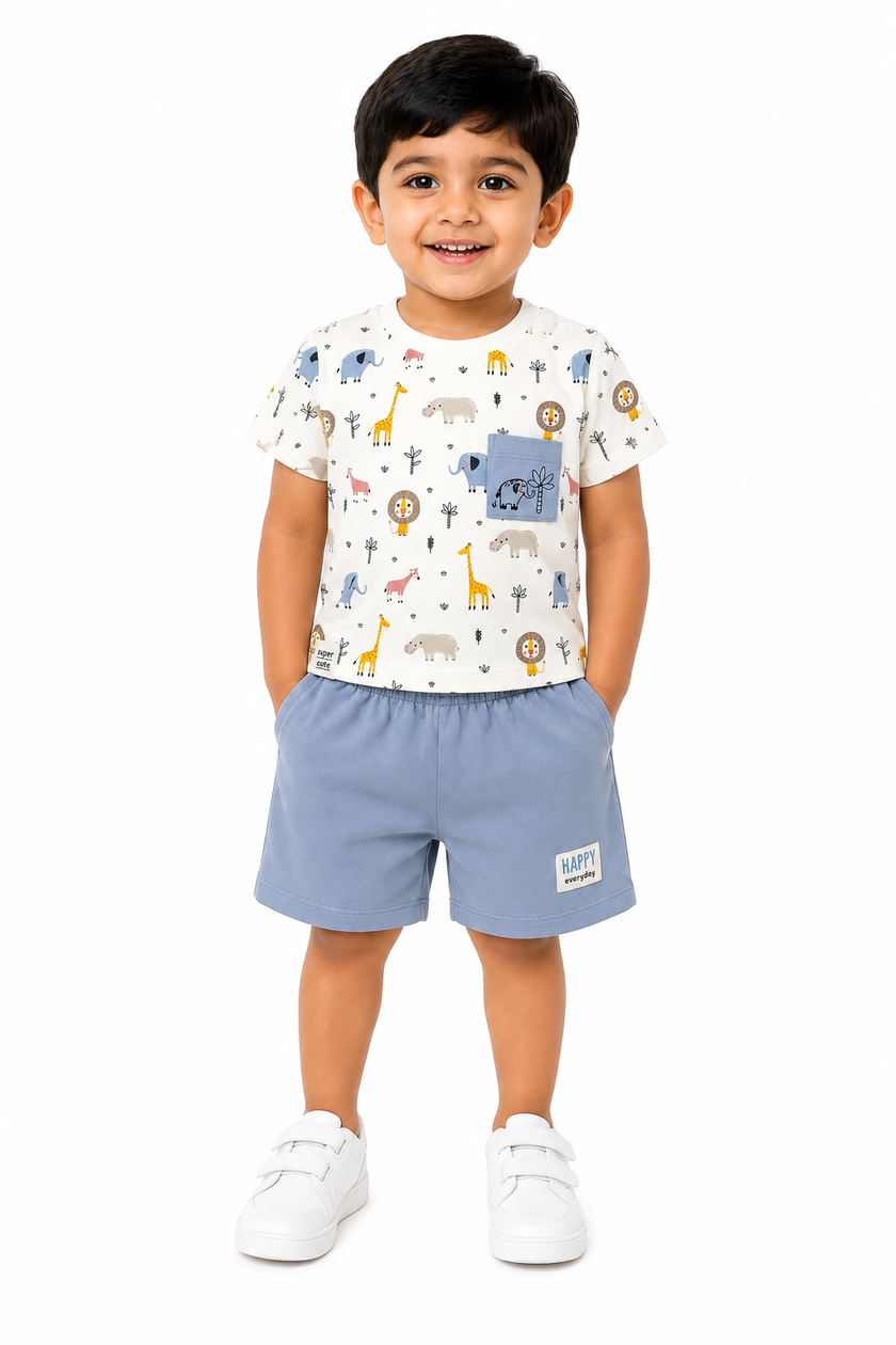 Safari Animal Print Cotton Co-ord Set