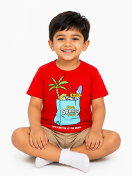 Cool Summer Vibes Printed Cotton T-Shirt