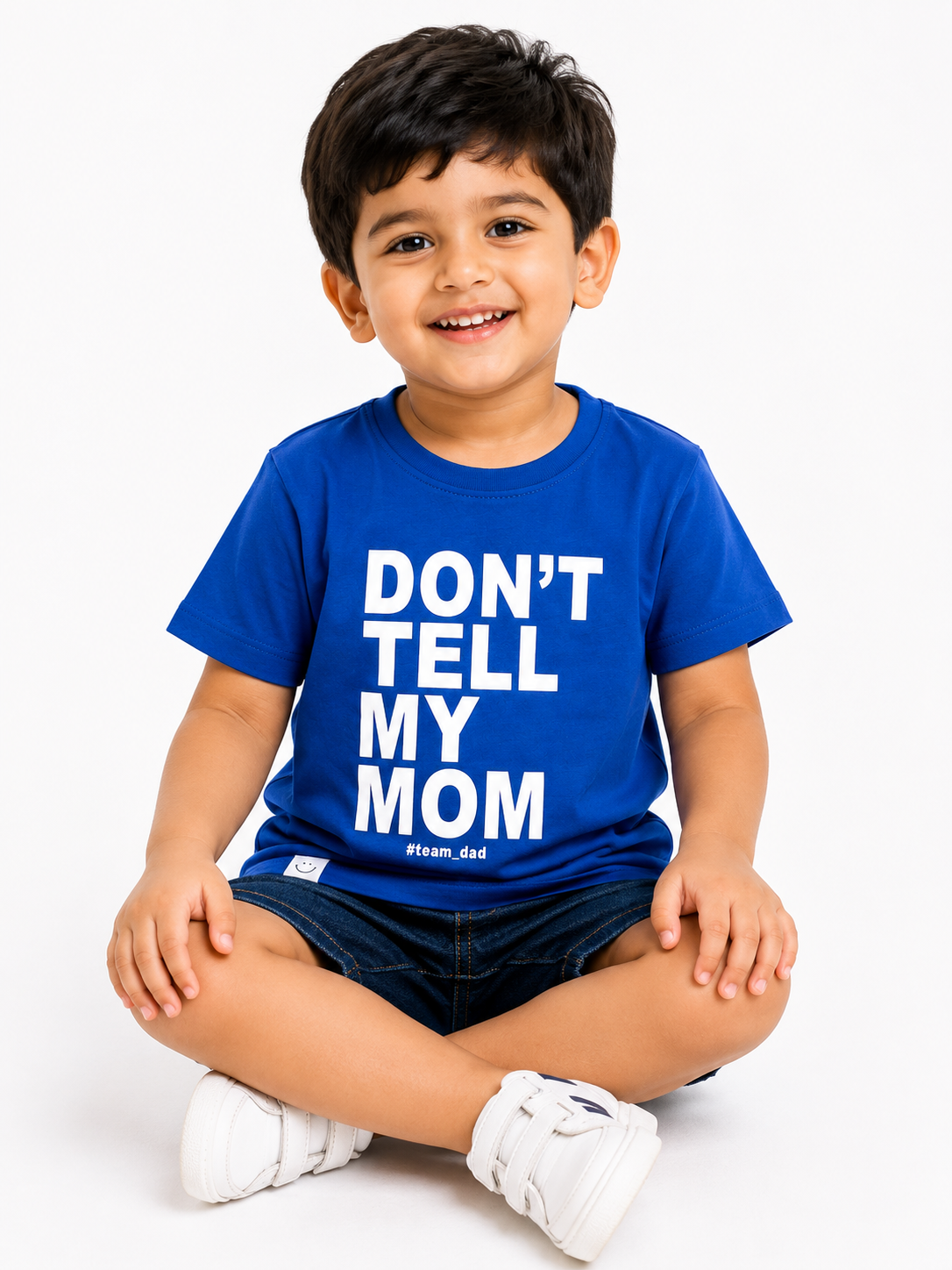 "Don't Tell My Mom" Printed Cotton T-Shirt