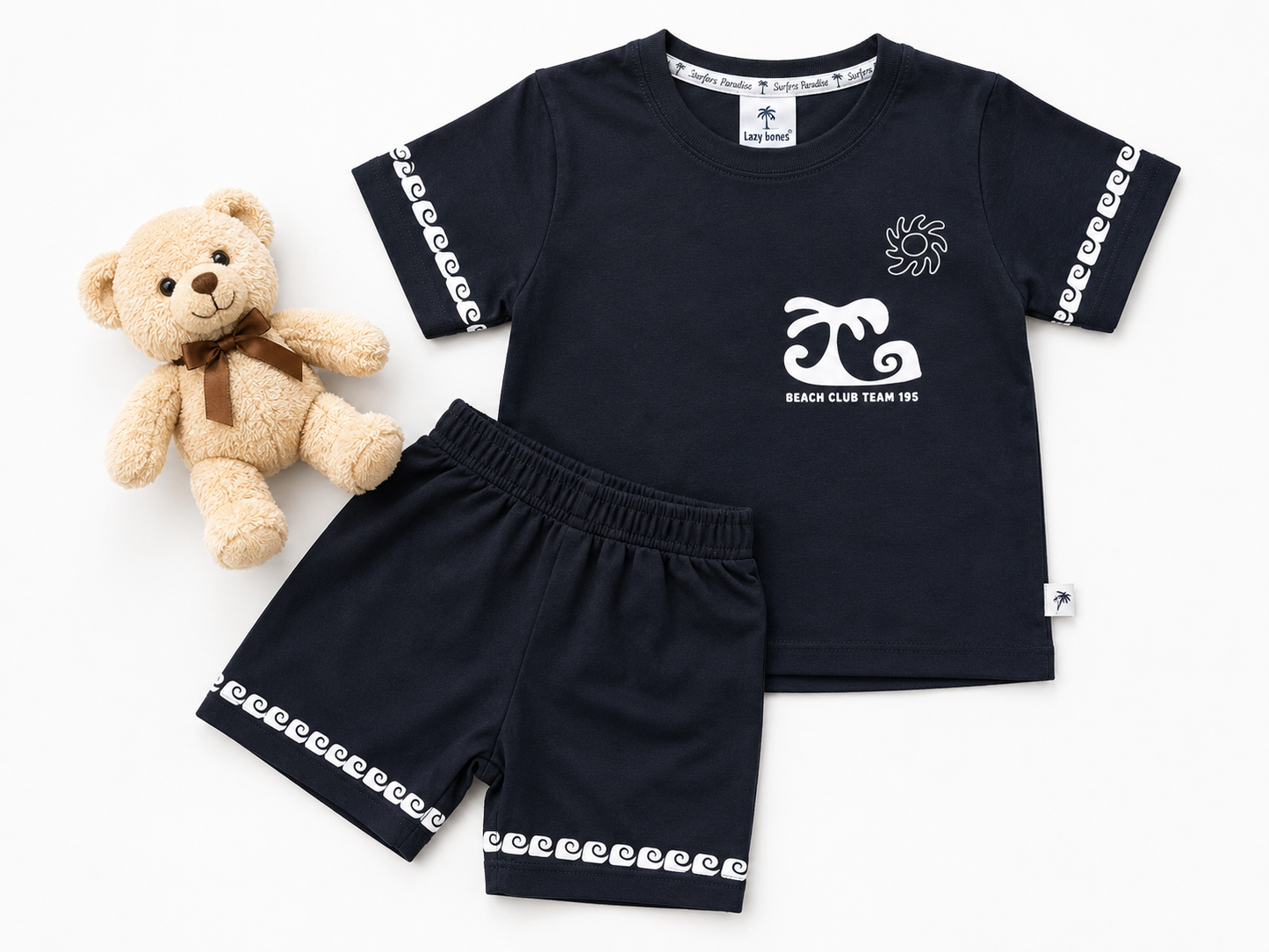 Boys Black Beach Wave Co-Ord Set
