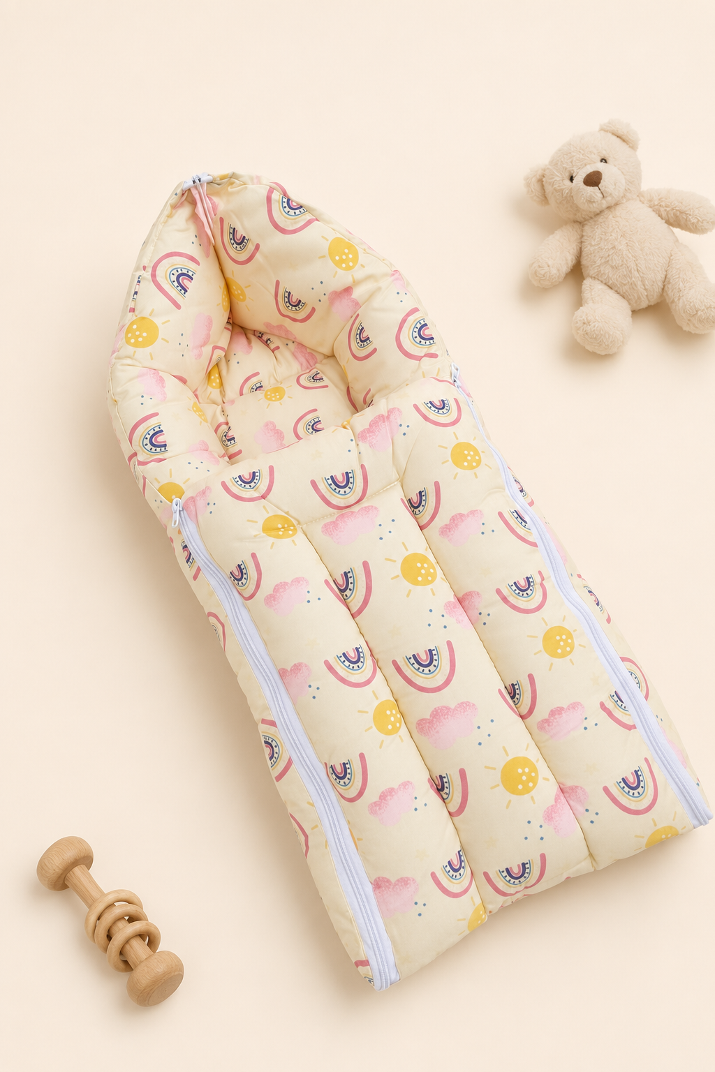 Sunshine Rainbow-Print Baby Carry Nest