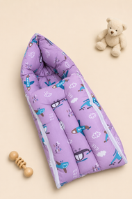 Purple Aeroplane-Print Baby Carry Nest