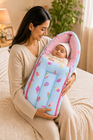 Pink Cupcake-Print Baby Carry Nest