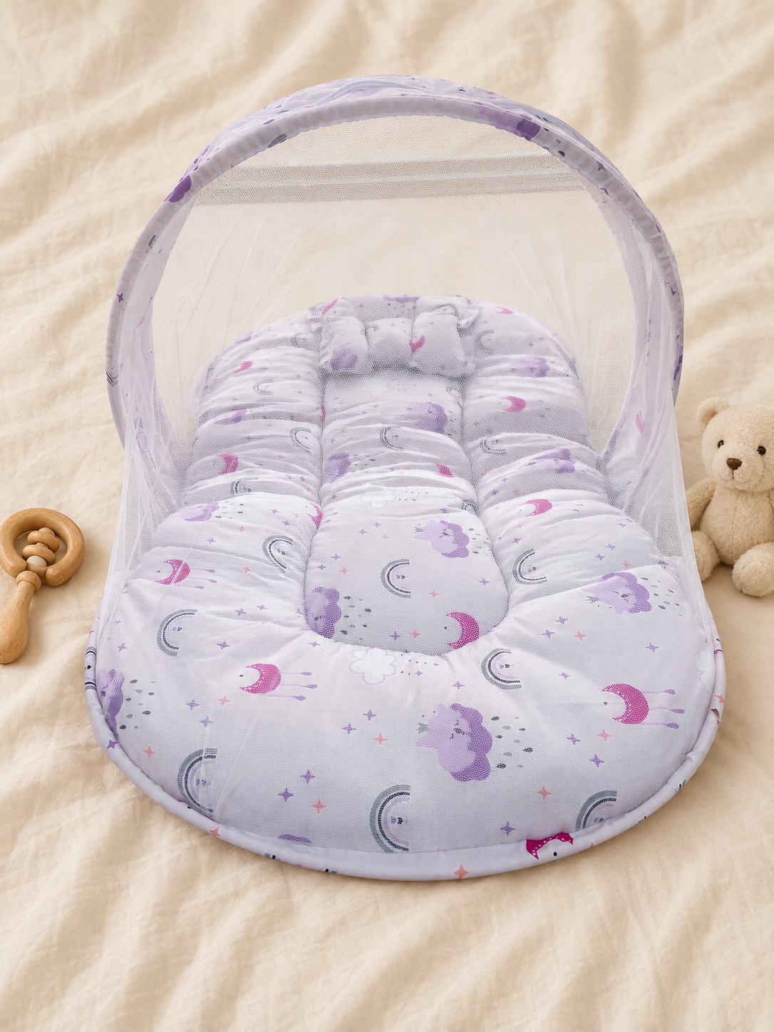 Dreamy Moon & Cloud Baby Mosquito Net Bed