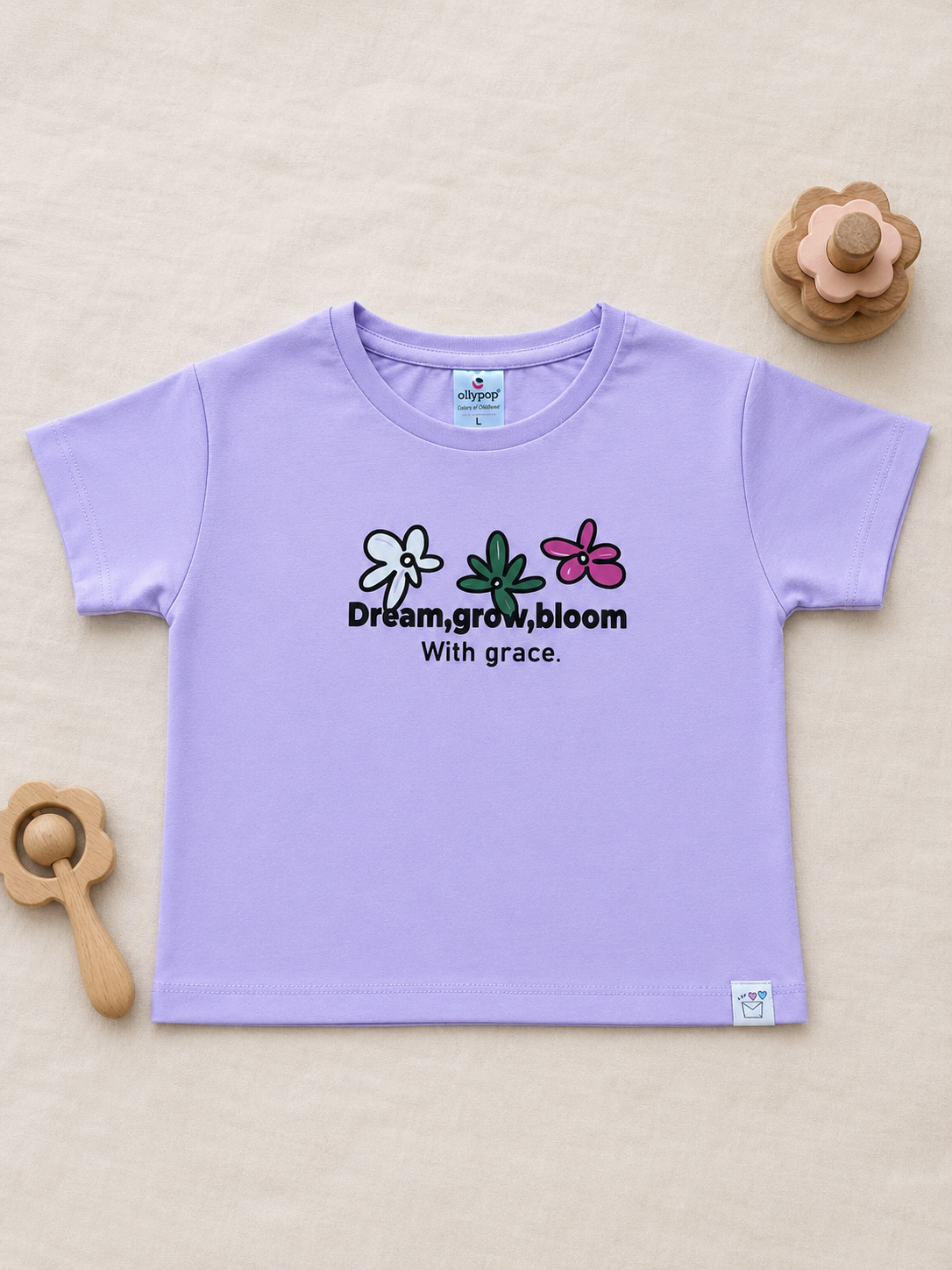 Lavender “Dream, Grow, Bloom” Floral T-Shirt