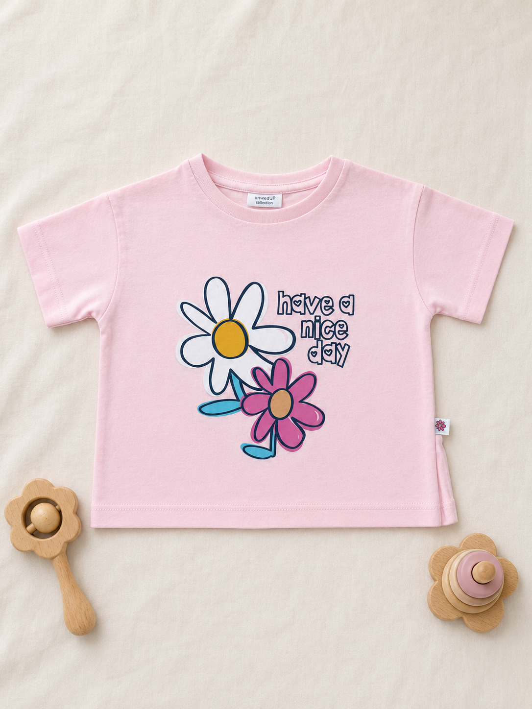Girls Lime Green “Have a Nice Day” Floral T-Shirt