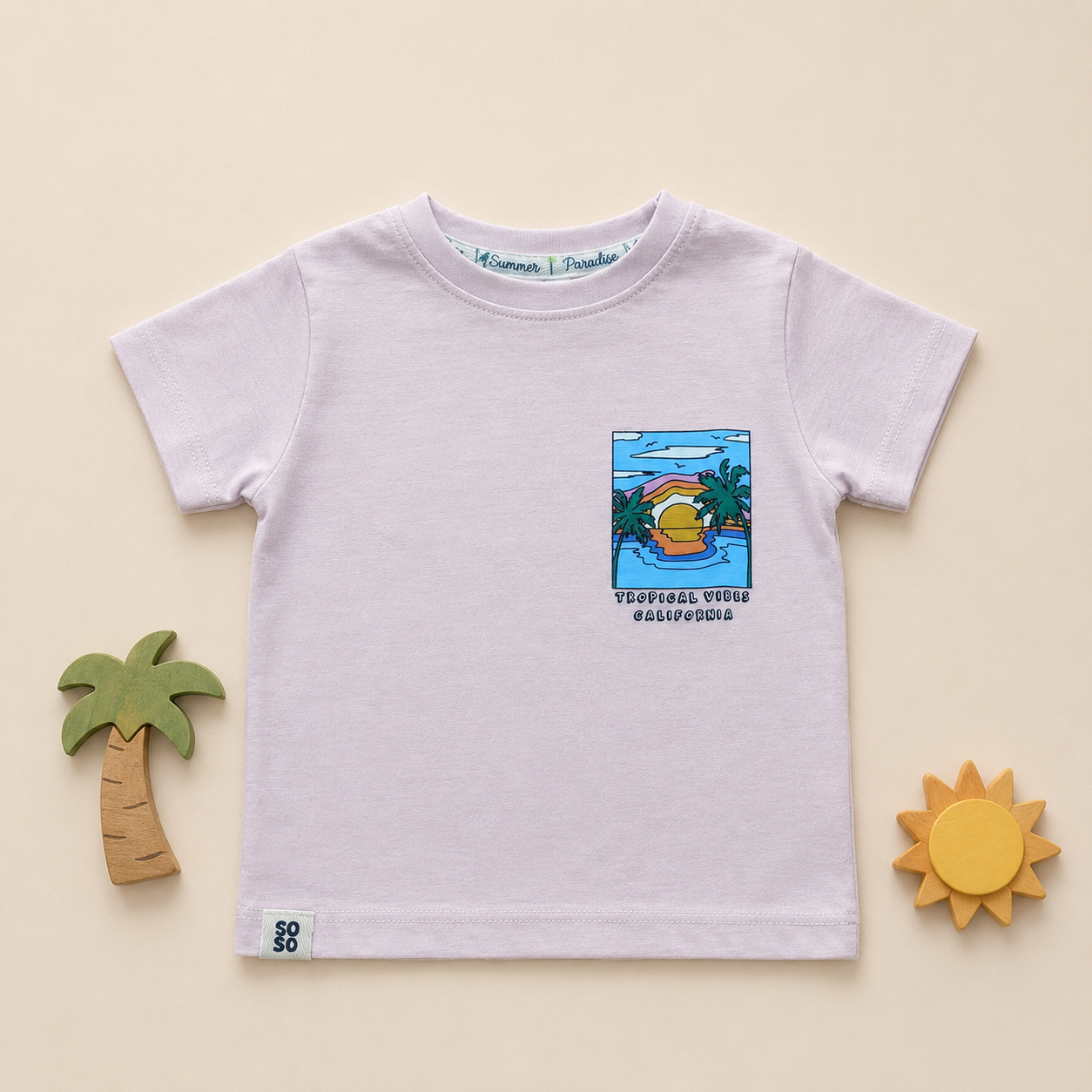 Boys’ Neon Green Tropical Vibes Graphic T-Shirt