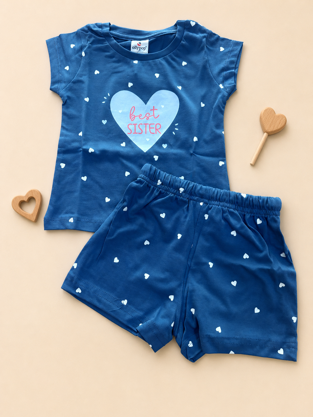 Girls’ Best Sister Heart-Print T-Shirt & Shorts Set