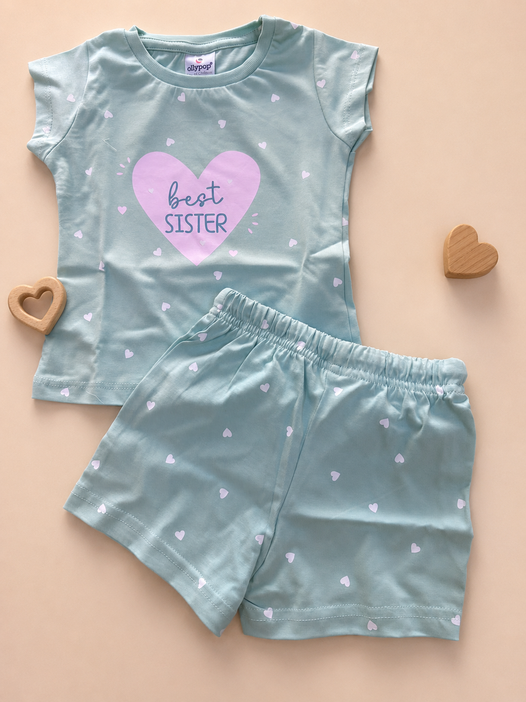 Girls’ Best Sister Heart-Print T-Shirt & Shorts Set