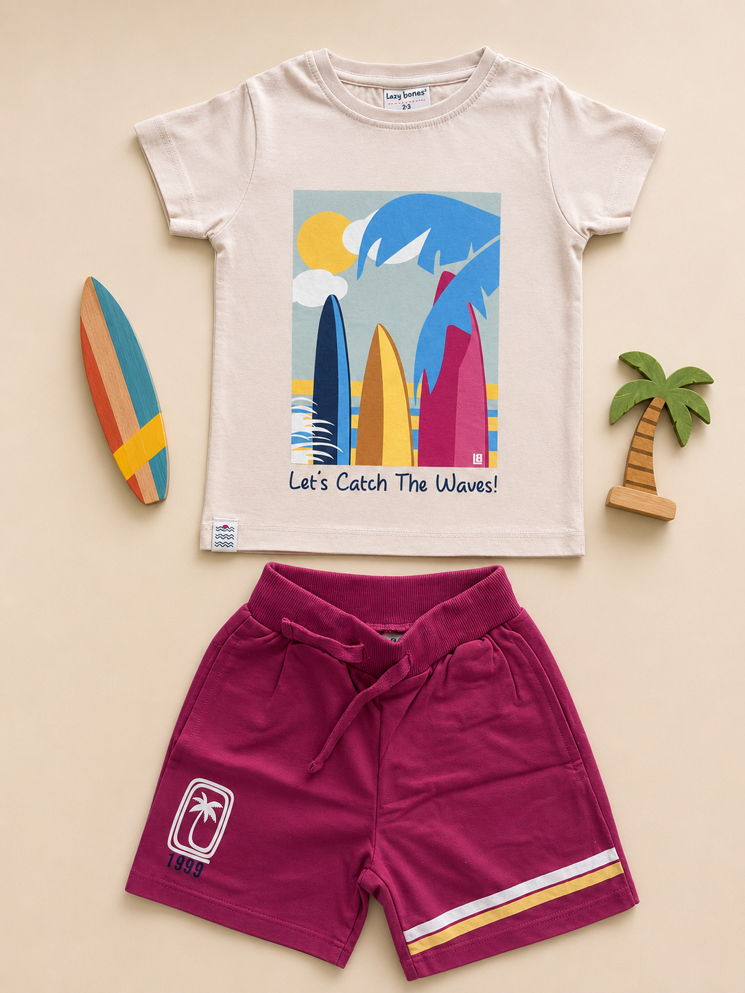 Boys Catch the Waves T-Shirt & Shorts Co-ord Set