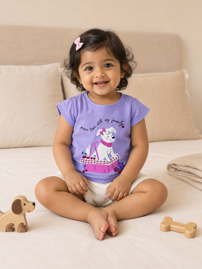 Girls Sisters Crew Graphic T-Shirt