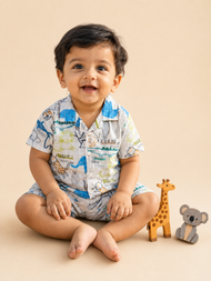 Safari Friends Boys’ Shirt & Shorts Co-Ord Set