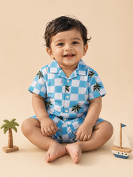 Tropical Palm Check Boys’ Co-ord Set