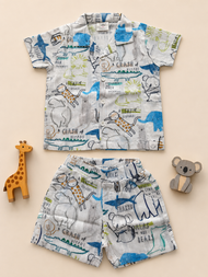 Safari Friends Boys’ Shirt & Shorts Co-Ord Set