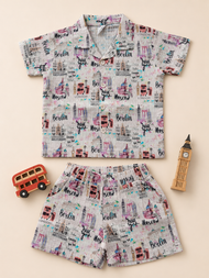 World Explorer Boys’ Shirt & Shorts Co-ord Set