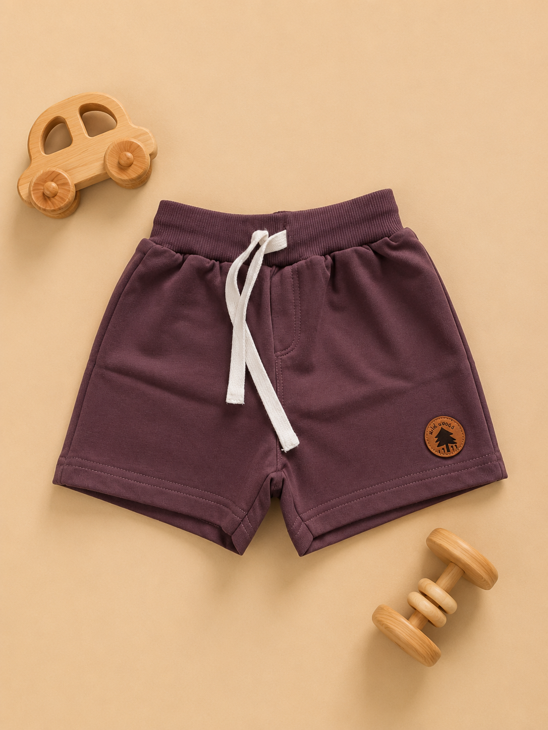Baby Boys Sky Blue Cotton Shorts with Beach Patch